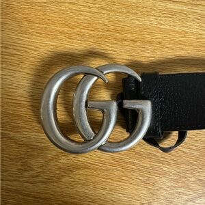 black wide silver gucci belt size 85
